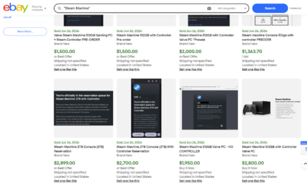 Steam Machine scalping hits $3,000 on eBay as sellers list preorder reservations — scalpers already flipping queues for 2X the MSRP of the 2TB model