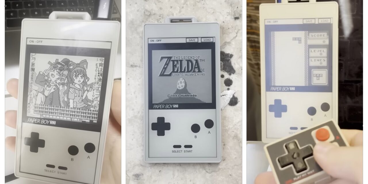 Designer turns discontinued E-Ink dev board into a 60Hz Game Boy handheld — dual-core chip runs at 100% to power handheld, 960×540 display employs ultra-low-cost ESP32-S3 microcontroller