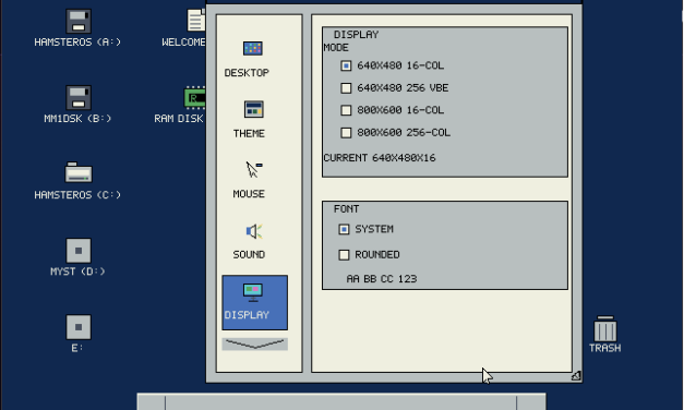 HamsterOS jams a 32-bit GUI operating system in a single 1.44 MB floppy disk — retro OS for 386-era hardware should make for easy living with DOS machines and software