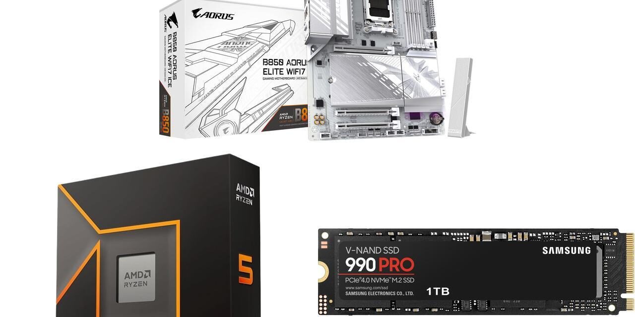 Save $250 on this AMD AM5 bundle, get Samsung 990 Pro SSD for basically free — grab the AMD Ryzen 5 9600X, Gigabyte B850 Aorus Elite motherboard, and 990 Pro 1TB SSD for 36% off