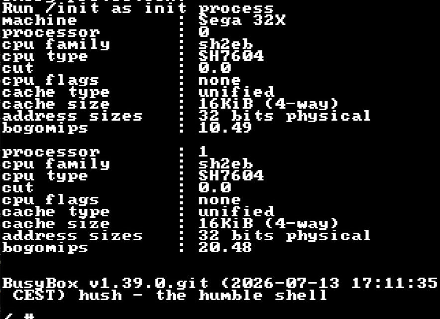 Developer successfully ports Linux to 1994 Sega 32X — Genesis and MegaDrive expansion runs open-source OS on paltry 23MHz processors and 256KB of RAM
