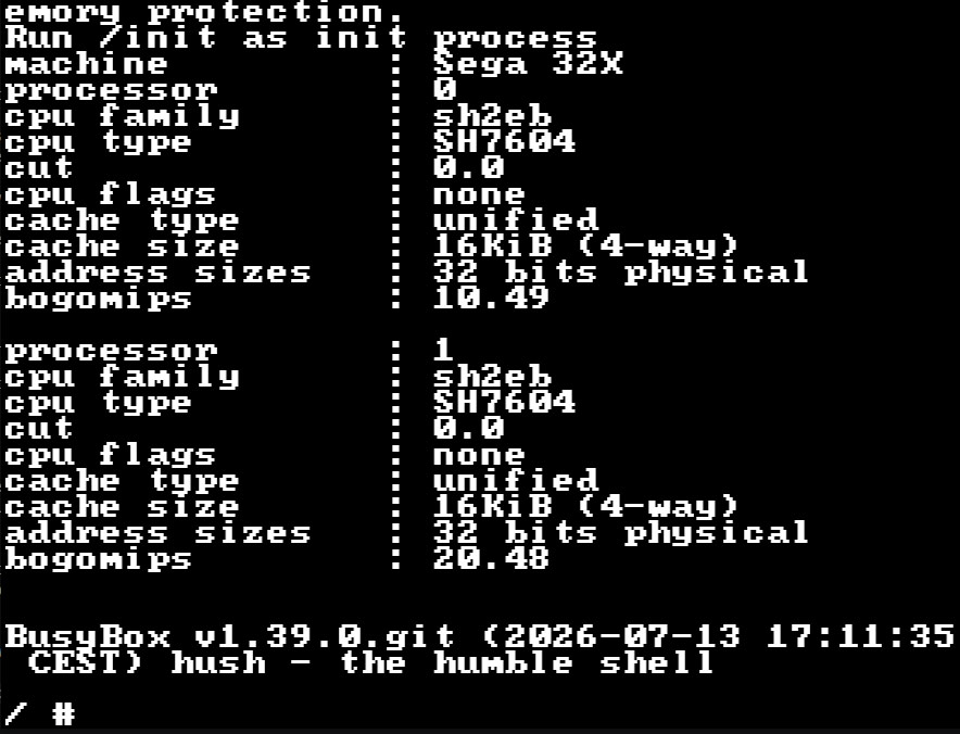 Developer successfully ports Linux to 1994 Sega 32X — Genesis and MegaDrive expansion runs open-source OS on paltry 23MHz processors and 256KB of RAM
