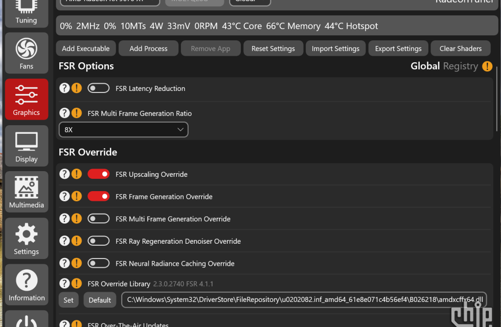 <div>AMD FSR Multi-Frame Generation with 8x mode spotted — experimental driver settings could hint at FSR’s next evolution</div>
