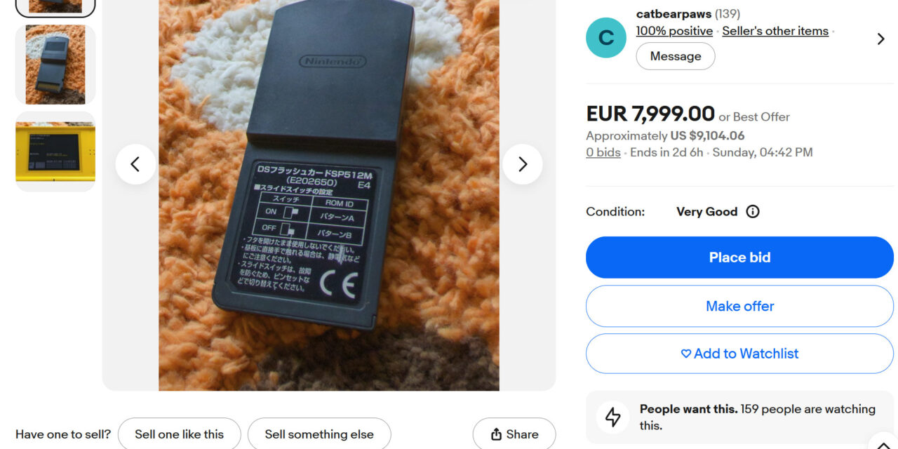 Lost one-of-a-kind Nintendo DS cartridge hits eBay for $9,100 — PokePark Fishing Contest designed to delete itself after 12 hours, game so rare it was only distributed to theme park attendees in 2005