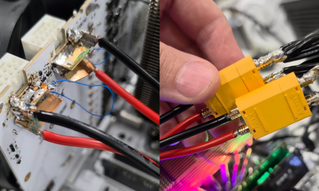 Modders solder power cables directly to RTX 5090 PCB to eliminate notorious melting 16-pin connector — bare-board Galax HOF card pulls 600W under chiller cooling