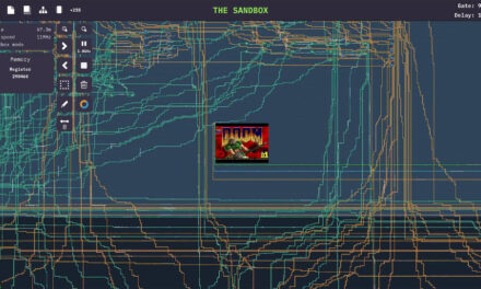 <div>AI coder gets Doom running on a custom CPU designed by GPT-5.6 Sol — game viewport is overlaid on a pulsing schematic of the CPU in Turing Complete’s sandbox environment</div>