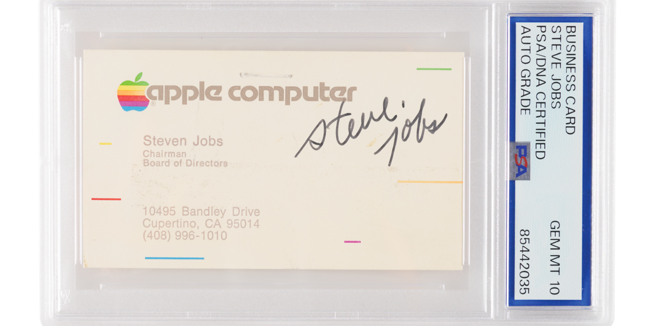 Gem Mint signed 1983 Steve Jobs business card opens at $70,000 — second signed card from that era after $180,000 record sale