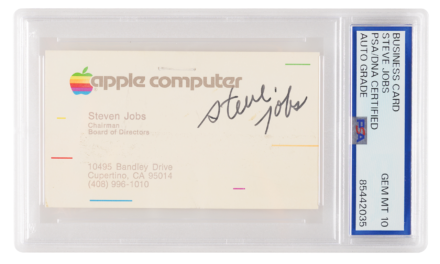 Gem Mint signed 1983 Steve Jobs business card opens at $70,000 — second signed card from that era after $180,000 record sale