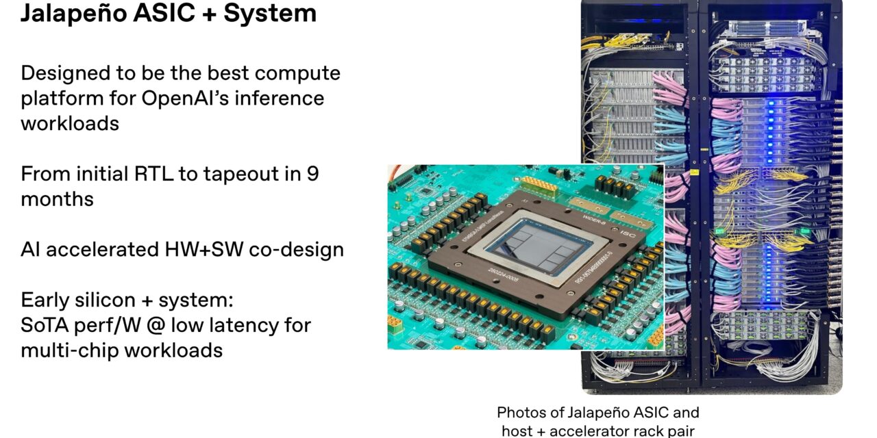 <div>Hot Chips 2026: OpenAI’s Jalapeño AI ASIC unpacked — accelerator developed using AI achieves efficiency and throughput gains against power-hungry Blackwell</div>