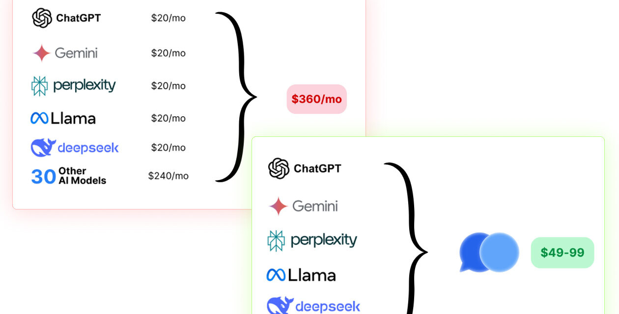 <div>Compare ChatGPT, Gemini, DeepSeek, & more for life for a one-time $79</div>