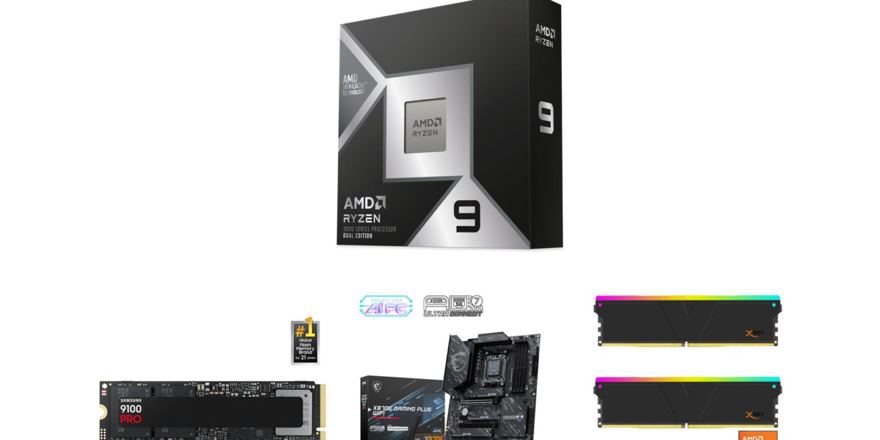 <div>Save $1,289 when you build an extreme PC with these top-tier components — combo deal features AMD’s Ryzen 9 9950X3D2 processor along with an 8TB 9100 Pro SSD, MSI X870E motherboard, and 32GB of DDR5-6000 memory</div>
