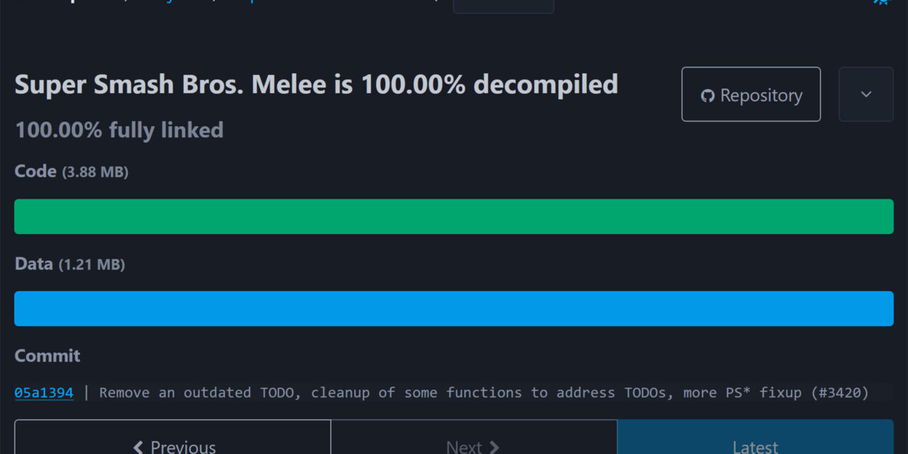 Super Smash Bros Melee gets fully decompiled after over six years of effort — ambitious and technically impressive project delivers GameCube classic as C code