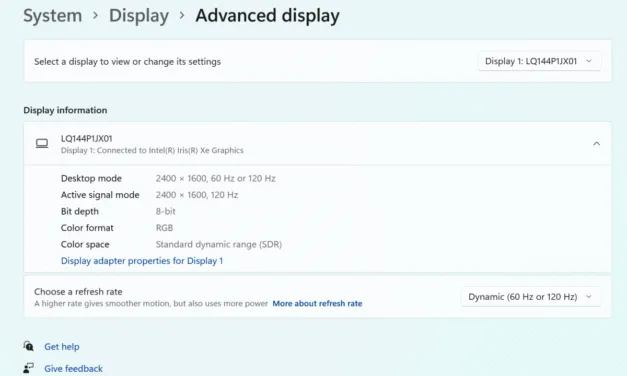 Windows 11 can auto-adjust your monitor’s refresh rate to save power