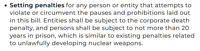 Bernie Sanders proposes 20 year prison sentence for AI devs who plow ahead with Artificial Superintelligence plans — penalty on par with illegally developing rogue nuclear weapons